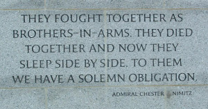 Inscription at the WWII Memorial in Washington, D.C. Photo credit: Al ...