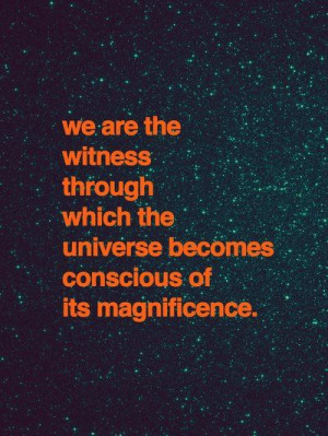 ... conscious of its glory, of its magnificence.” -Alan Wilson Watts