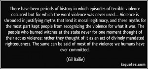 word violence was never used.... Violence is shrouded in justifying ...