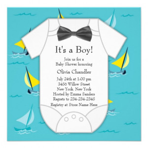 baby boy shower invitation this cute yellow and blue sailboat baby ...