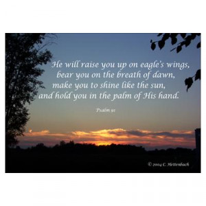 CafePress > Wall Art > Posters > On Eagle's Wings...Psalm 91 Poster