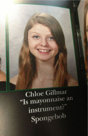 is mayonnaise an instrument? spongebob quote // funny yearbook quotes