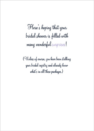 Bridal Shower Card Congratulations- Registry