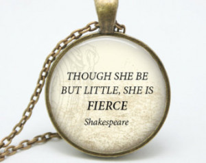 ... Fierce, Inspirational Quote Necklace, Shakespeare Jewelry (Item QTS08