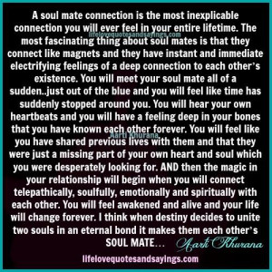 soul mate connection is the most inexplicable connection you will ...