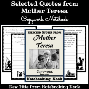 quotes from mother teresa copywork selected quotes from mother teresa ...