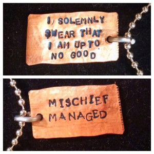 Harry Potter (inspired book quote) 2sided copper chain necklace