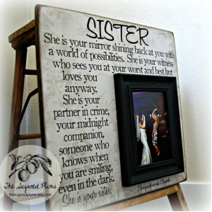 Sister Picture Frame, Personalized Bridesmaid Gift, Best Friend Gift ...