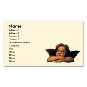 Sistine Madonna Angels by Raphael Sanzio Business Card Template