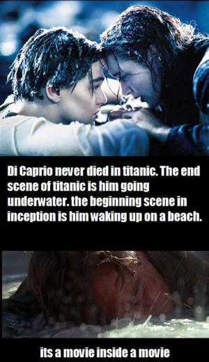 funny Leonardo Dicaprio dead Titanic Inception