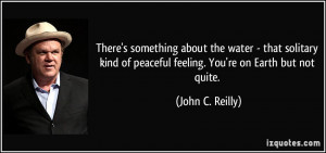 ... of peaceful feeling. You're on Earth but not quite. - John C. Reilly