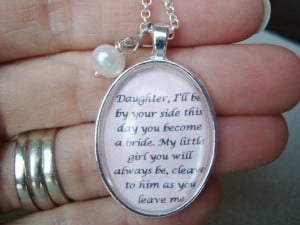 Mother to Daughter bridal pendant necklace, original written work ...