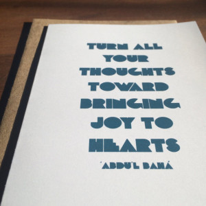 Abdu'l-Bahá | Joy to Hearts | Inspirational Quote Card