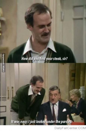 Fawlty Towers- Also the guy eating is Donna Nobles Grandpa, Wilfred! # ...