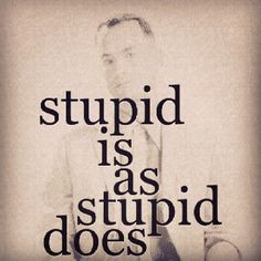 Stupid is as stupid does.