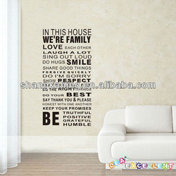 Family Love House Rules Vinyl Letter Spanish Wall Quotes Decals