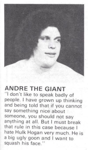 few stats on the huge giant of a man, Andre the Giant. He was was ...