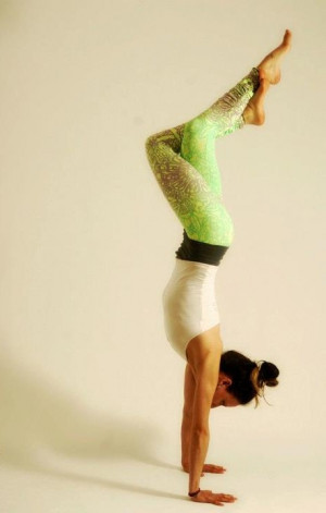 girl beautiful yoga handstand variation Bandhas