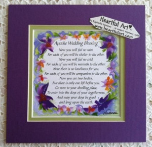 Apache Wedding Blessing quote (8x8) - Heartful Art by Raphaella ...