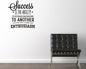 Success Is The Ability Office Wall Quotes Decal for Living-room ...
