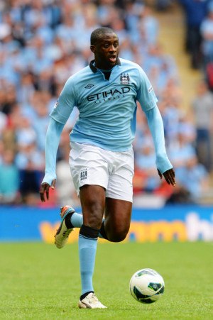 Yaya Toure Yaya Toure of Manchester City with the ball during the FA