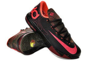 Girls Nike KD 6 GS “Meteorology” Black/Atomic Red-Medium Olive ...