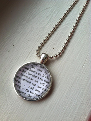 The Great Gatsby: Final Paragraph Quote Pendant
