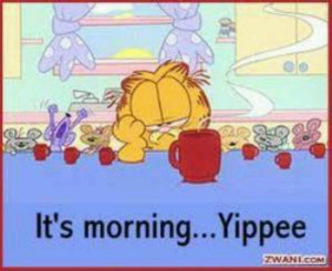 Garfield... And the hating morning thing. SN