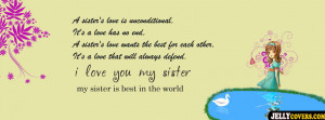 love you sister facebook cover Funny Sister Quotes For Facebook