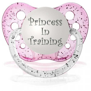 Personalized Pacifiers Princess in Training Pacifier in Glitter Pink