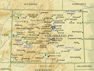 Small Colorado Map with Cities and Towns