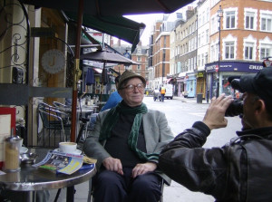 Colin Wilson in Frith Street, Soho, in 2009 - photo, Colin Stanley