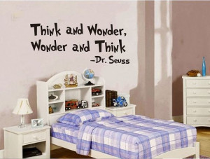 Think and Wonder decal Dr.Seuss Wall Quote Decal for Nursery Baby Kids ...