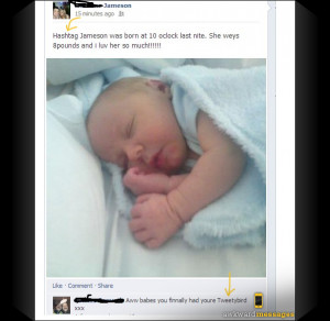 baby was just born with the first name “Hashtag”