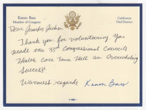 Thank you from Congresswoman K. Bass