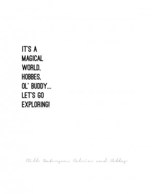 CALVIN AND HOBBES // quote poster // Select a Size // black & white ...