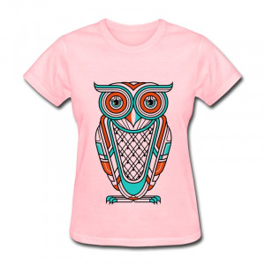 Short Sleeve T Shirt Girl Art Deco Owl Cool Quotes Women Tee Shirts ...