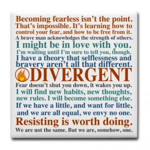 Divergent Quotes Tile Coaster