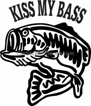 Home Fishing Stickers Bass Fishing Stickers Kiss My Bass Sticker