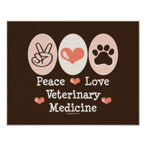 Peace Love Veterinary Medicine Poster