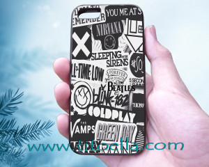 Popular Band Collage Quotes Case for iPhone 4/4s, iPhone 5/5s, iPhone ...