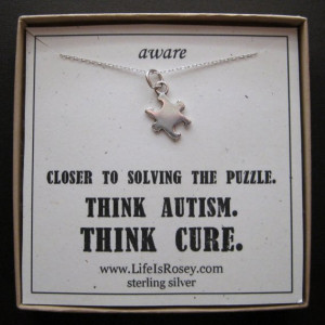 Puzzle Piece Necklace - Autism Jewelry - Puzzle Charm Necklace ...