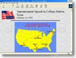 Phil Gramm 1996 Website Announcement Tour
