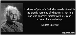 believe in Spinoza's God who reveals Himself in the orderly harmony ...