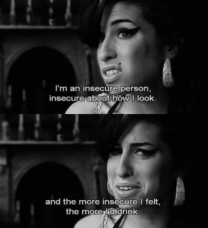 amy winehouse, insecure, quote, text