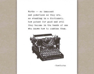 Writer Quote Art Print, inspirational typewriter typography, Nathaniel ...
