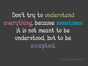 Don’t Try To Understand Everything