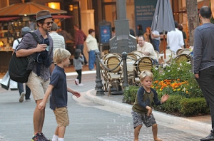 Matt Bomer takes two of his sons to see the movie “Hotel ...