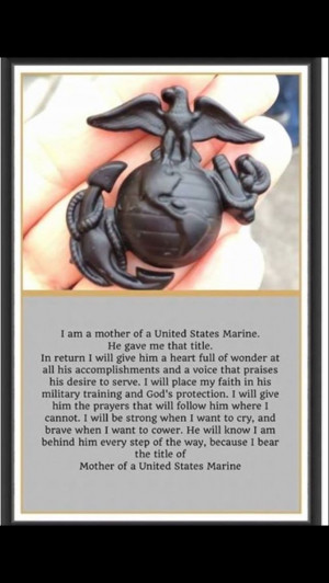 will be a Marine Mom! And this will be my pledge! My 