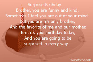 Surprise Birthday Brother,
